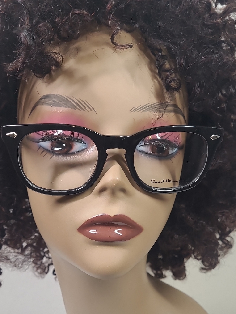 Glossy Black Women's Square Fashion Glasses (Frames) by